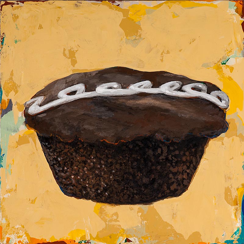 Cupcake 2 retro Pop Art painting by Los Angeles artist David Palmer