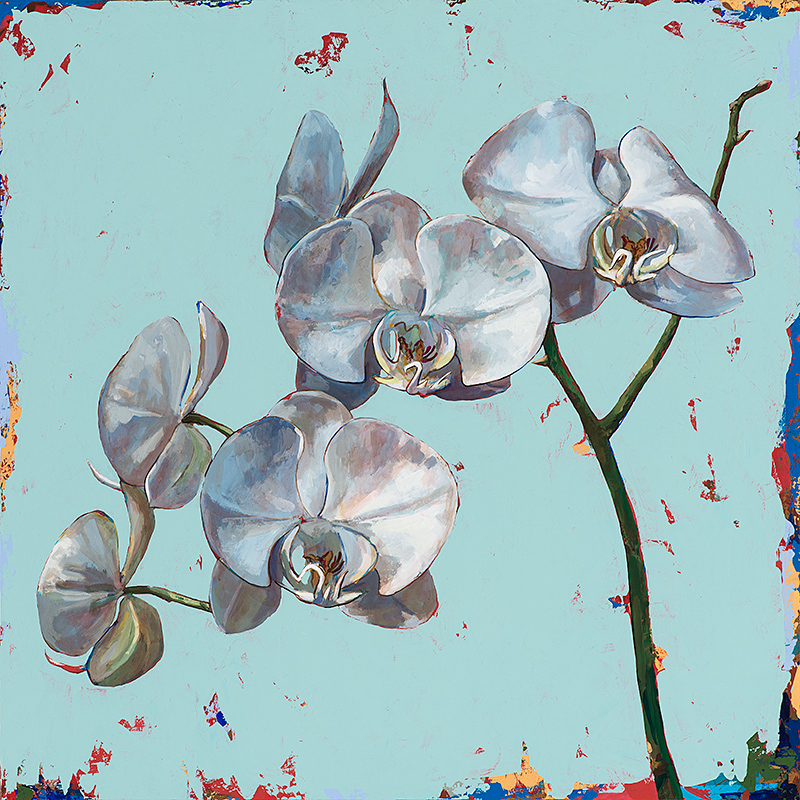 Flowers 10, painting by Los Angeles artist David Palmer, acrylic on canvas, art