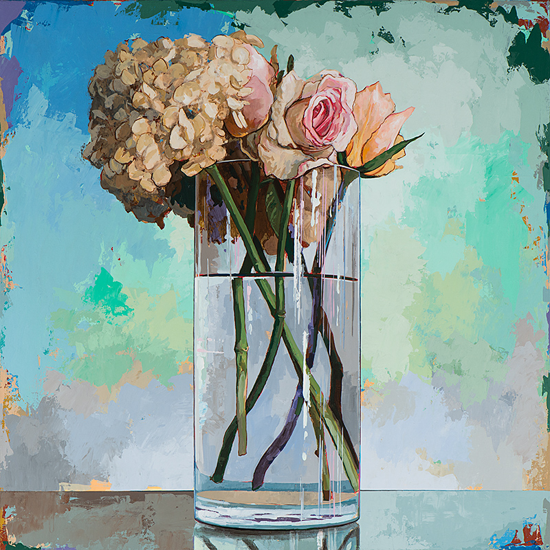 Flowers 18, painting by Los Angeles artist David Palmer, acrylic on canvas, art
