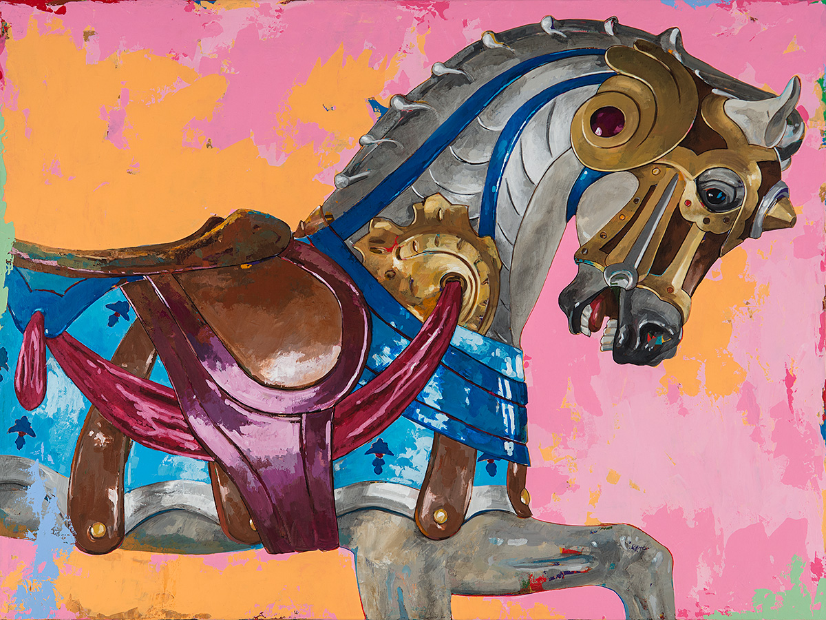 Horses 1, painting by Los Angeles artist David Palmer, acrylic on canvas, art