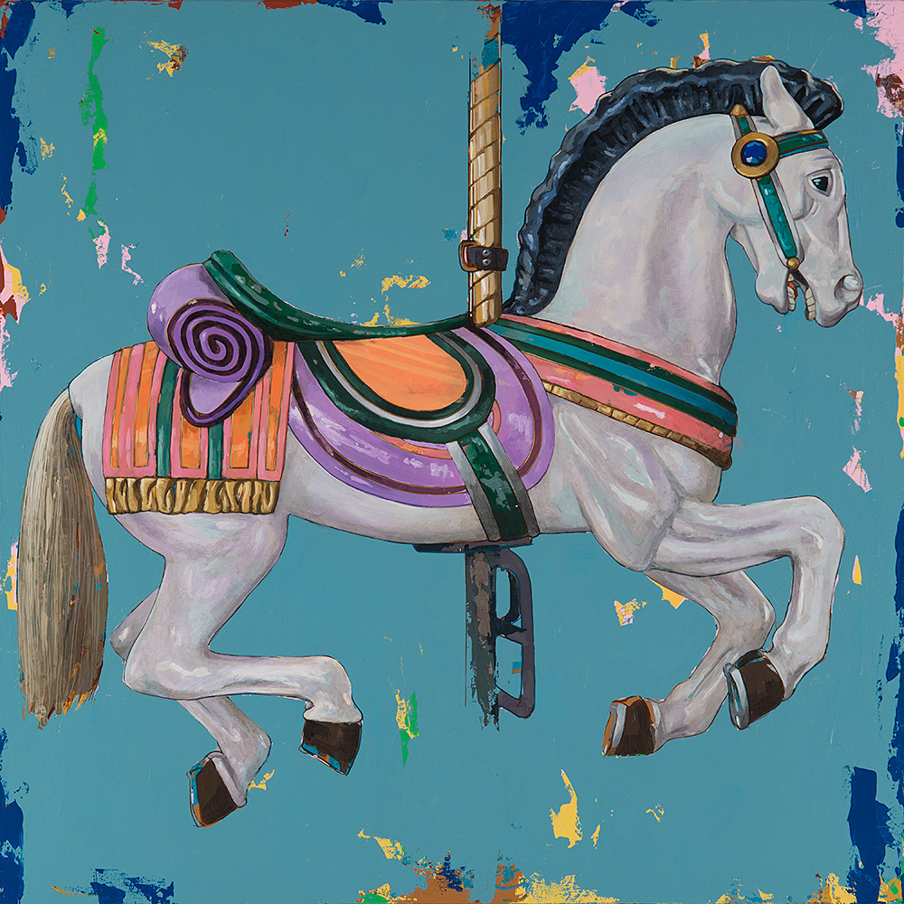 Horses 2, painting by Los Angeles artist David Palmer, acrylic on canvas, art