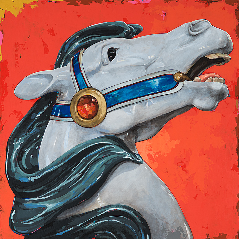 Horses 5, painting by Los Angeles artist David Palmer, acrylic on canvas, art