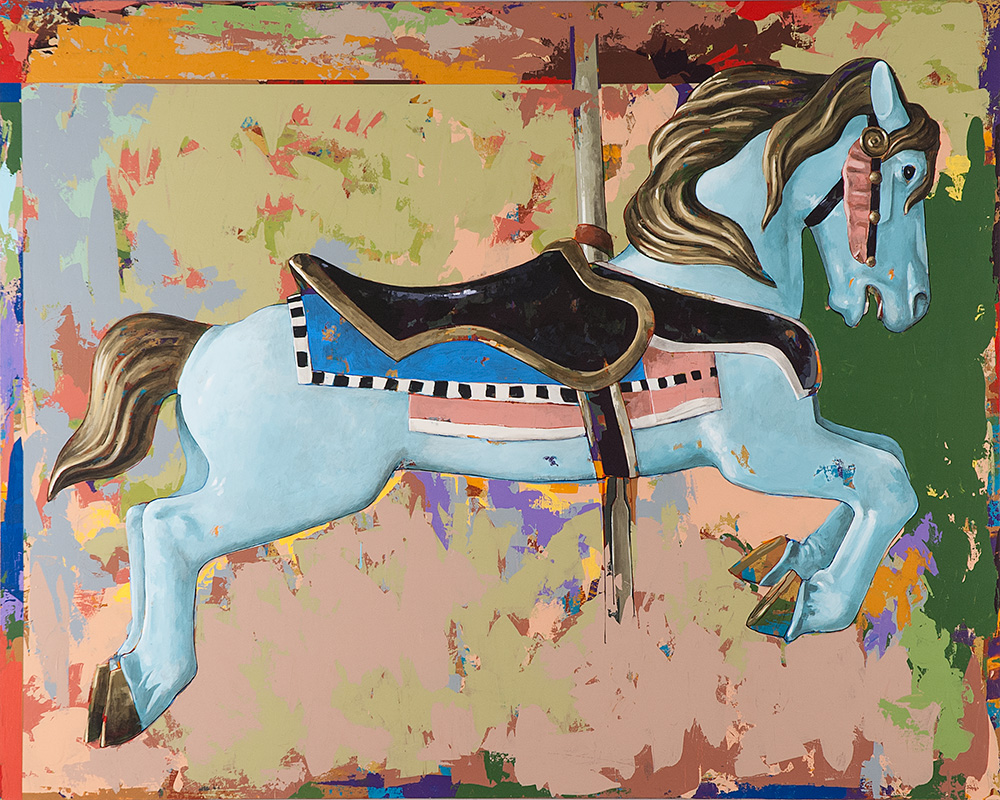 Horses #13, painting by Los Angeles artist David Palmer, acrylic on canvas, art