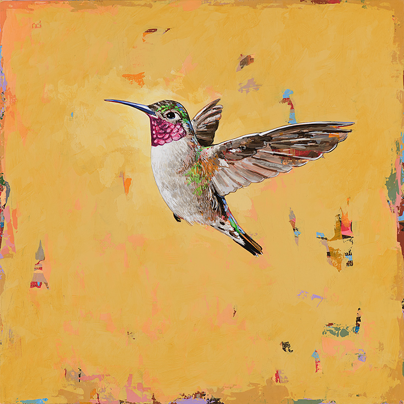 Hummingbird #31, painting by Los Angeles artist David Palmer, acrylic on canvas, art