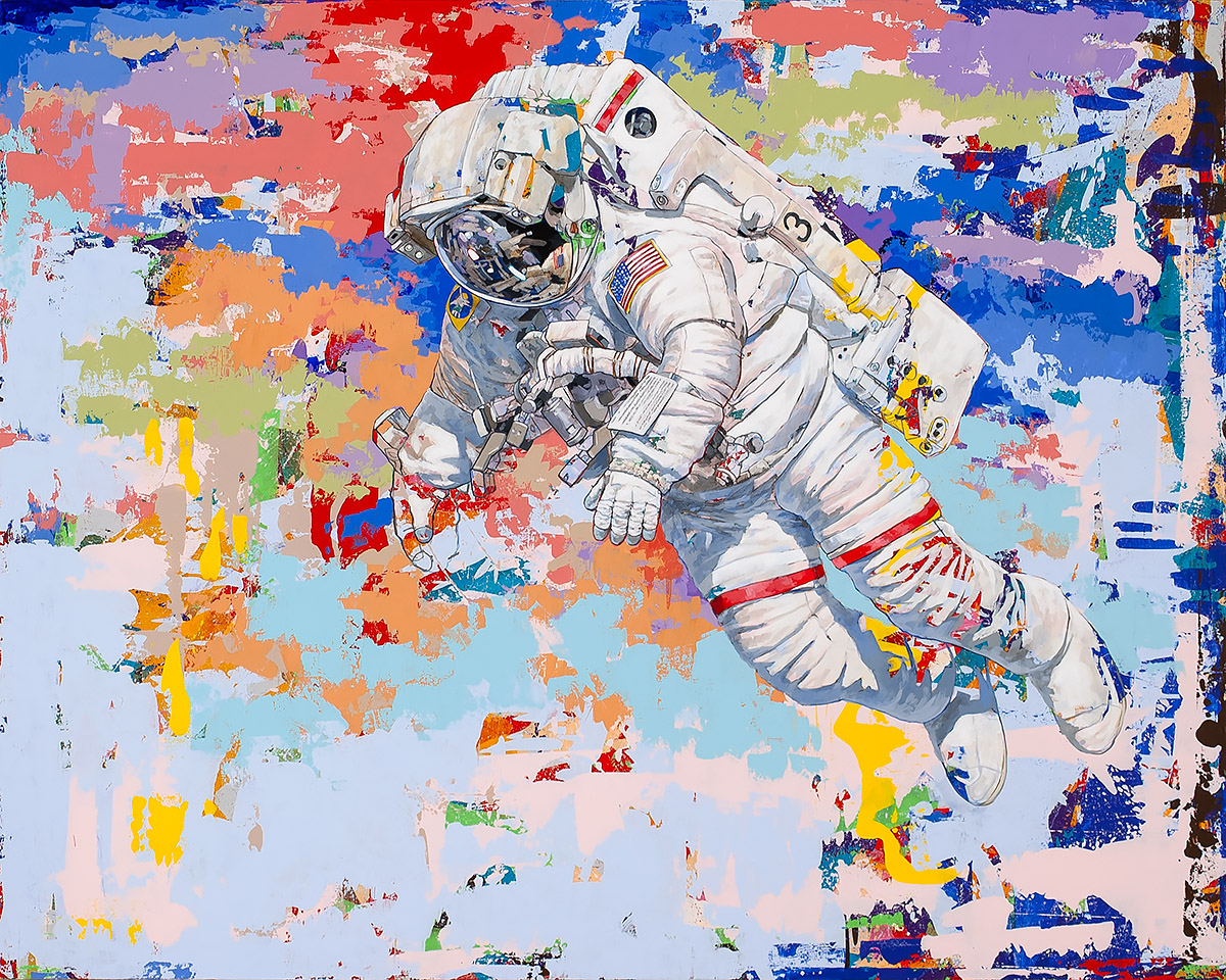 One With The Universe, painting by Los Angeles artist David Palmer, acrylic on canvas, art