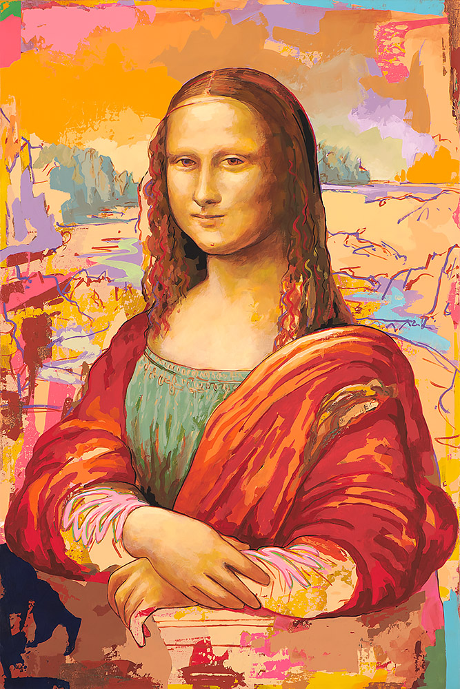 Fame #1, painting by Los Angeles artist David Palmer, acrylic on canvas with copper leaf, art