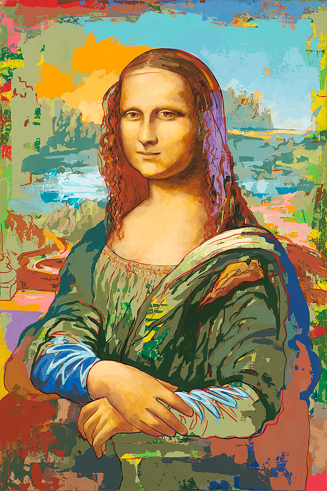 Fame #3, painting by Los Angeles artist David Palmer, acrylic on canvas with copper leaf, art