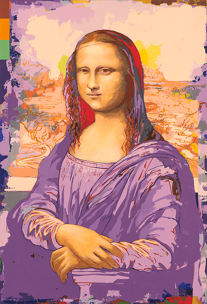 Fame #4, painting by Los Angeles artist David Palmer, acrylic on canvas with copper leaf, art