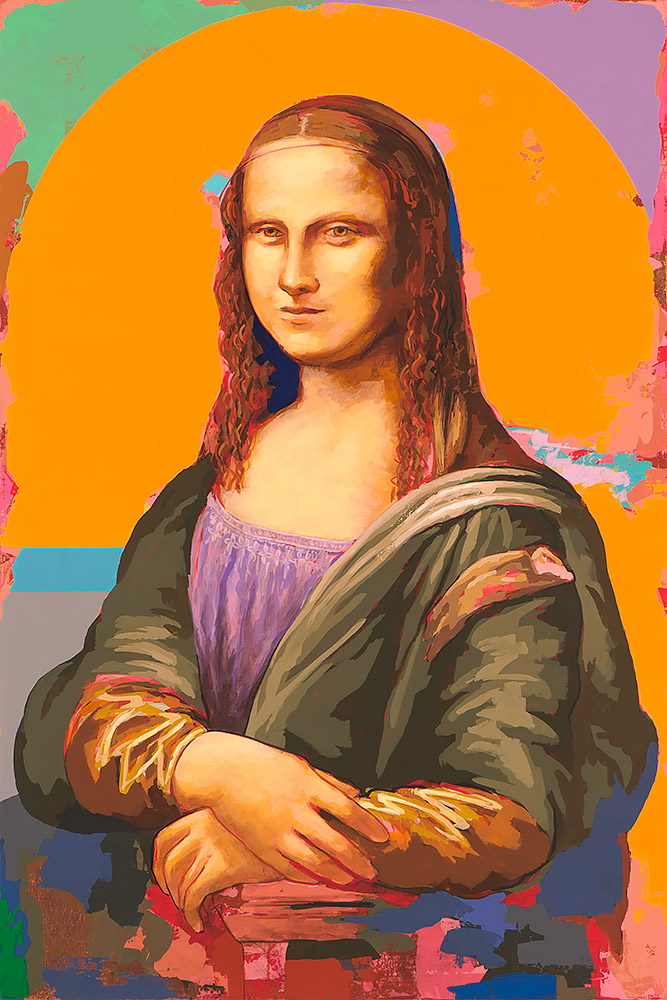 Fame #5, painting by Los Angeles artist David Palmer, acrylic on canvas with copper leaf, art