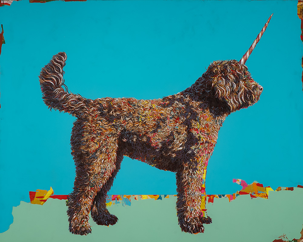Unicorn #4, painting by Los Angeles artist David Palmer, acrylic on canvas, art