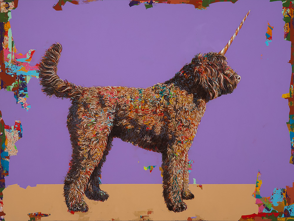 Unicorn #5, painting by Los Angeles artist David Palmer, acrylic on canvas, art