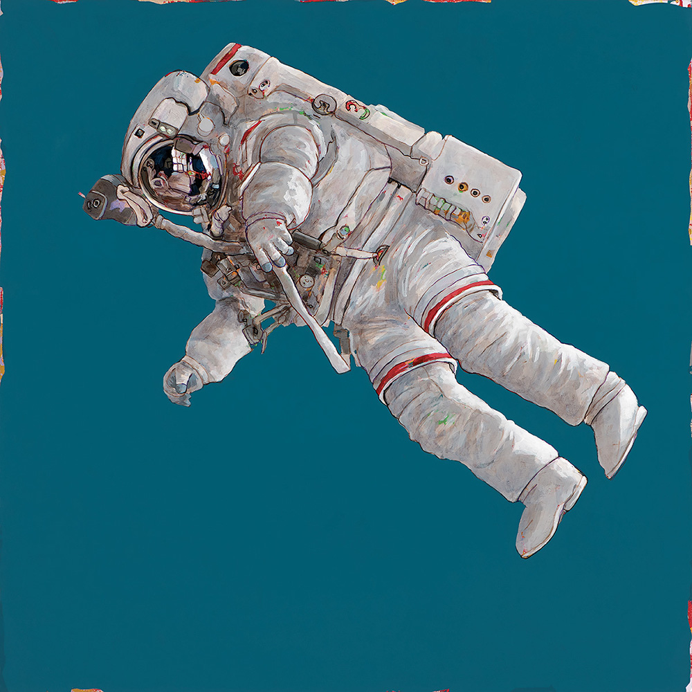 Major Tom #2, painting by Los Angeles artist David Palmer, acrylic on canvas, art