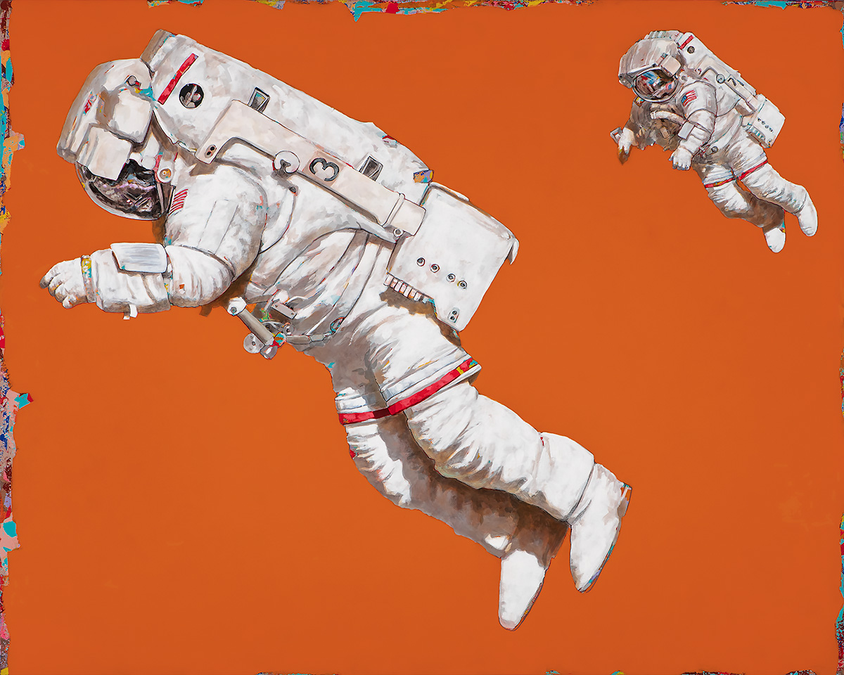 Space Race, painting by Los Angeles artist David Palmer, acrylic on canvas, art