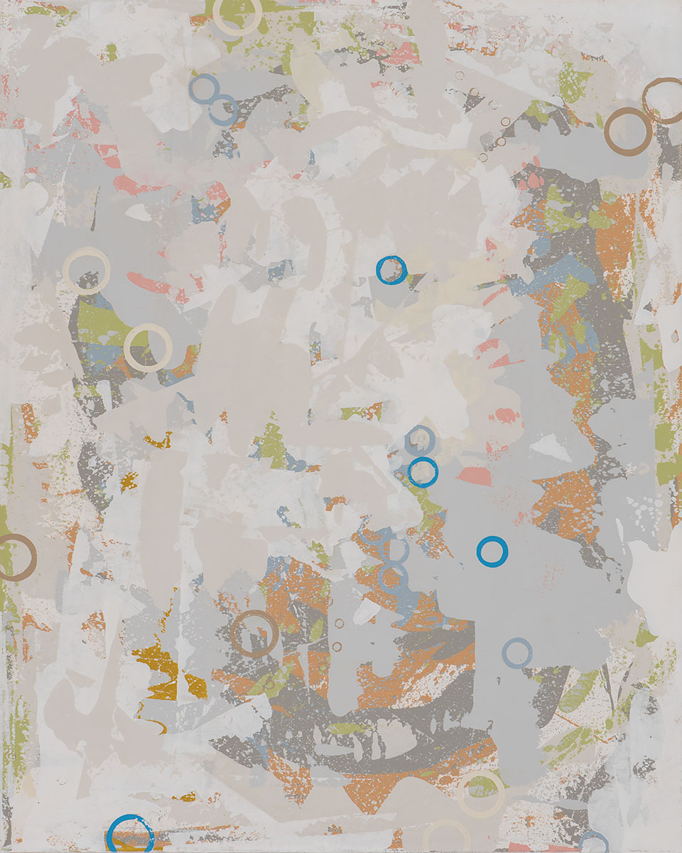 Music for Airports, painting by Los Angeles artist David Palmer, mixed media on canvas, art
