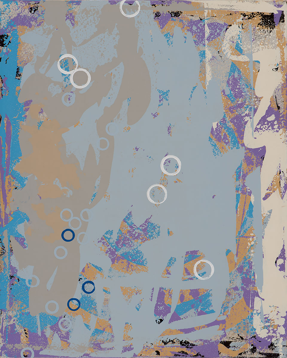 Music for Airports, painting by Los Angeles artist David Palmer, mixed media on canvas, art