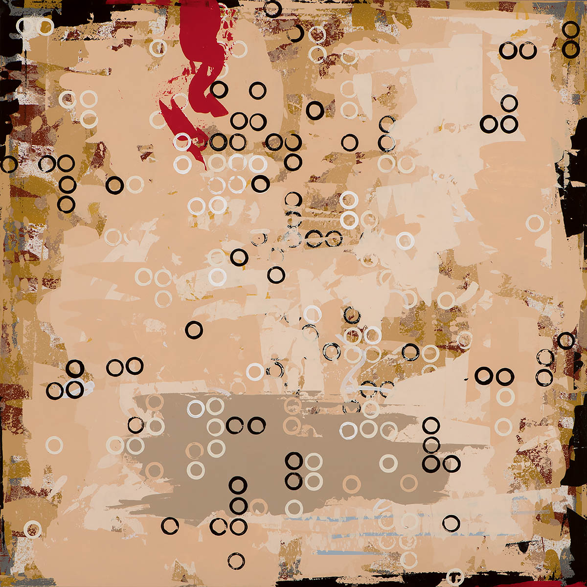 Music for Airports, painting by Los Angeles artist David Palmer, mixed media on canvas, art