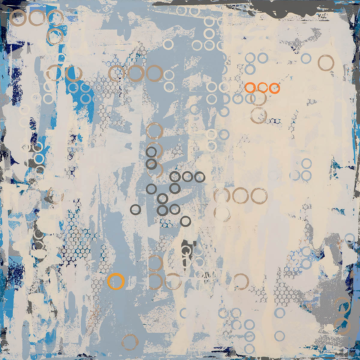 Music for Airports, painting by Los Angeles artist David Palmer, mixed media on canvas, art