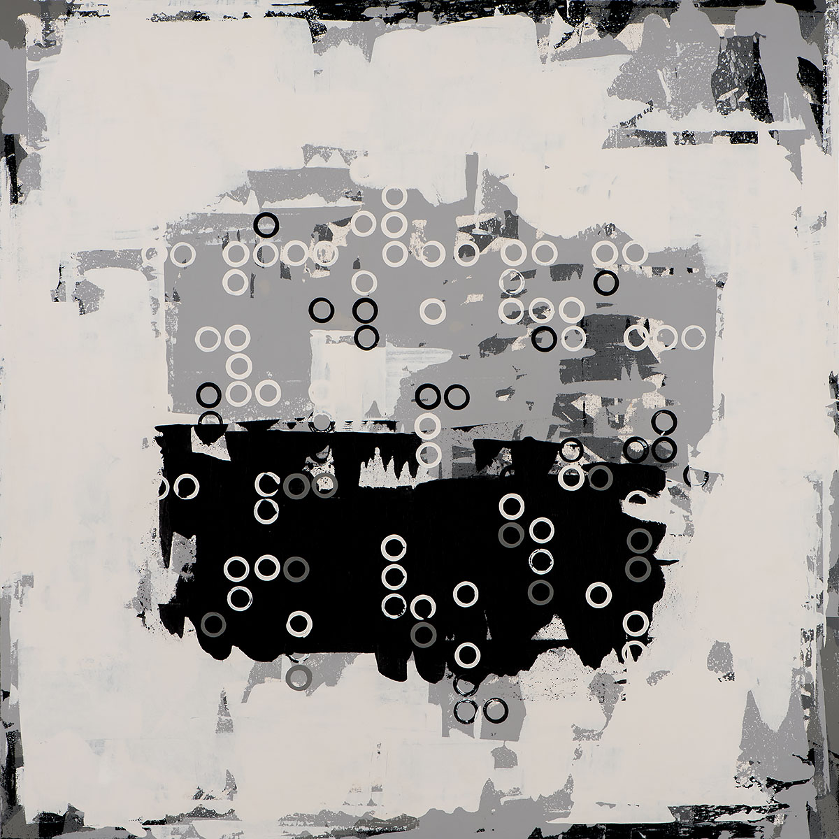 Music for Airports, painting by Los Angeles artist David Palmer, mixed media on canvas, art