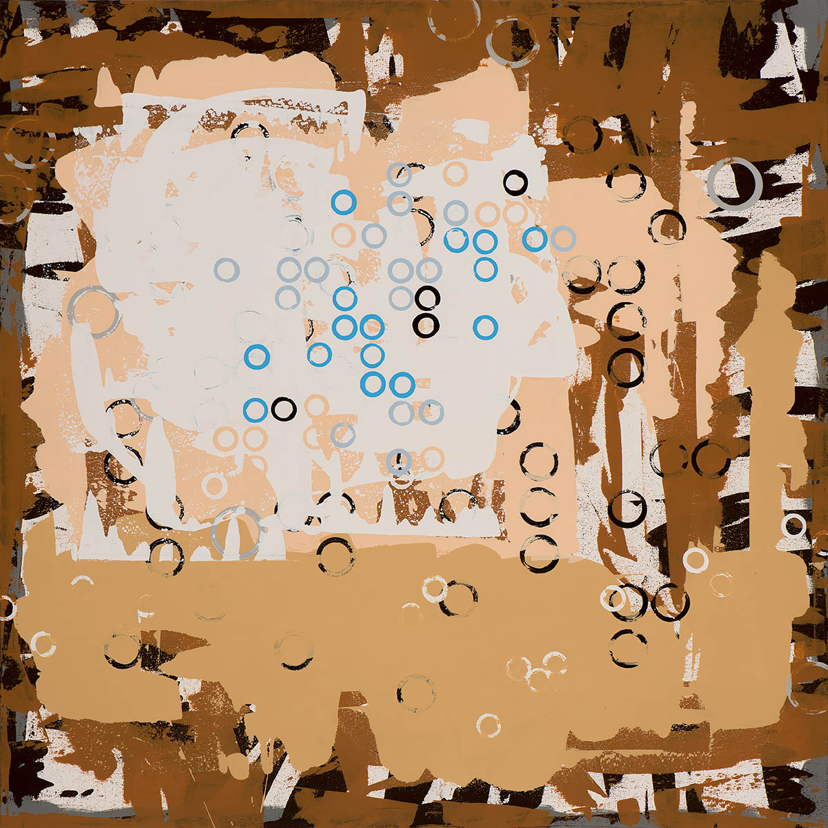 Music for Airports, painting by Los Angeles artist David Palmer, mixed media on canvas, art