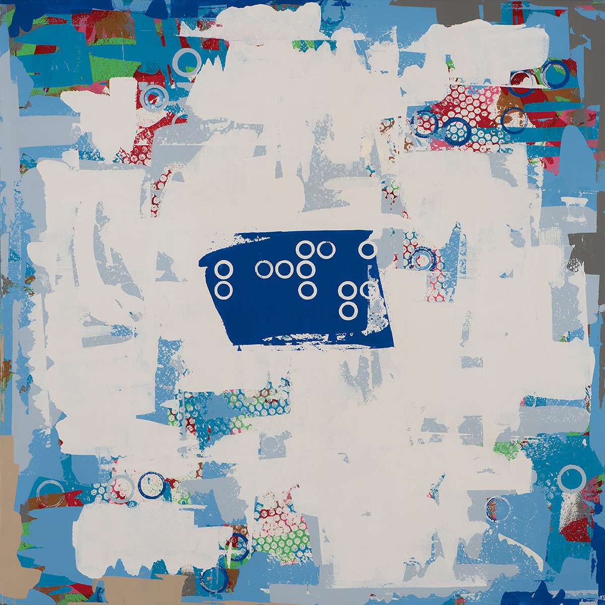 Music for Airports, painting by Los Angeles artist David Palmer, mixed media on canvas, art