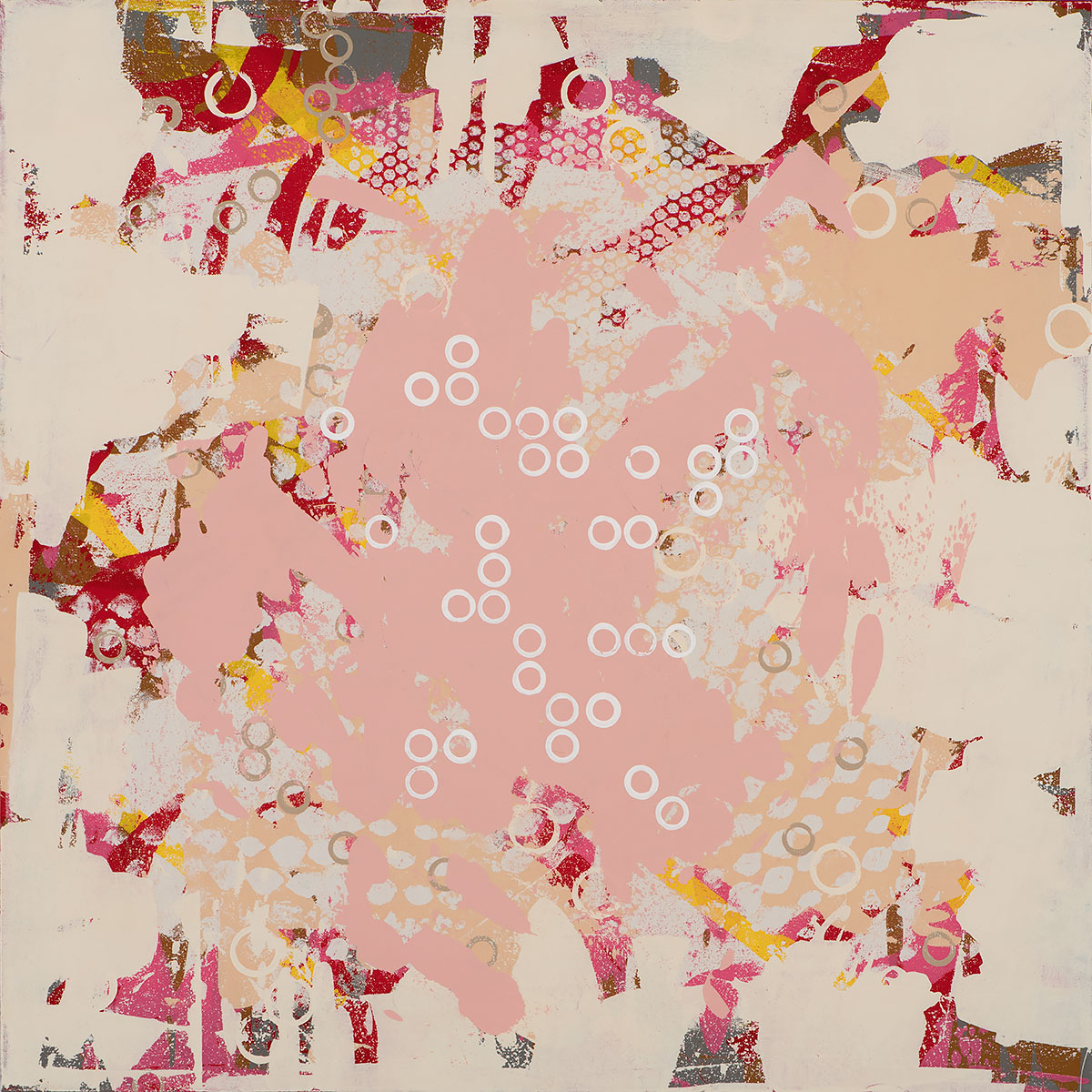 Music for Airports, painting by Los Angeles artist David Palmer, mixed media on canvas, art