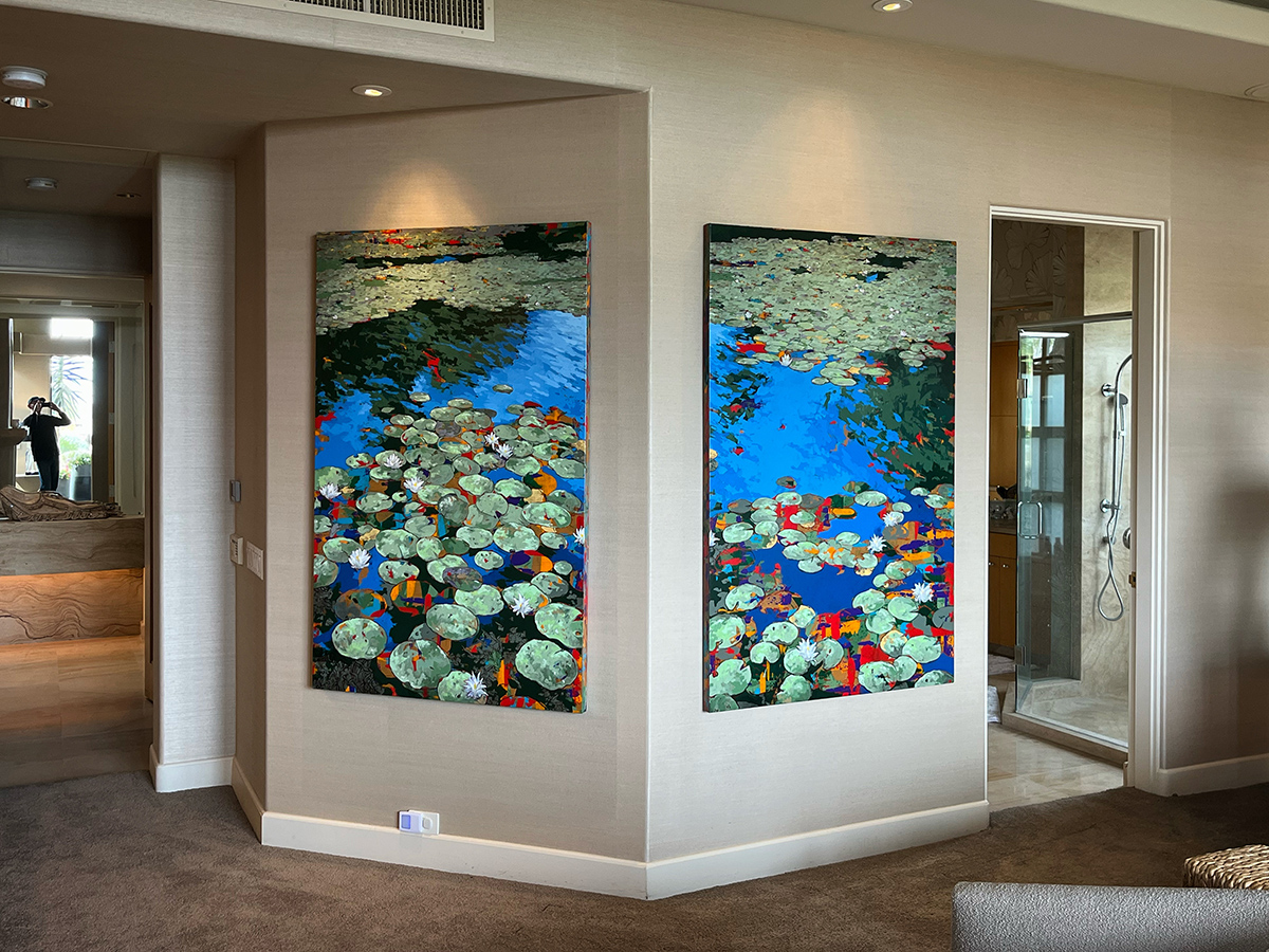 Show Me the Monet #3 installation, painting by Los Angeles artist David Palmer, acrylic on canvas, art
