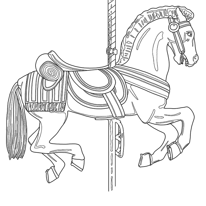 CAROUSEL: a Coloring Jones coloring book for adults
