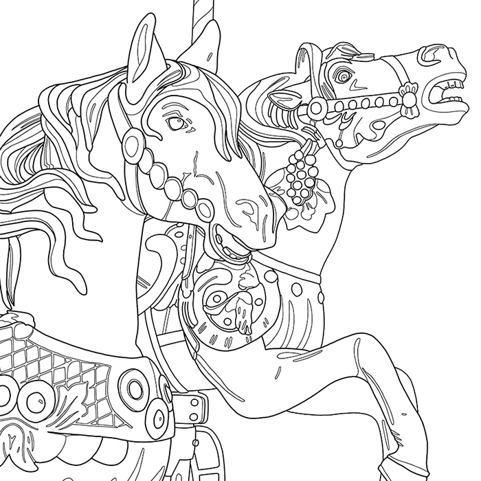 CAROUSEL: a Coloring Jones coloring book for adults