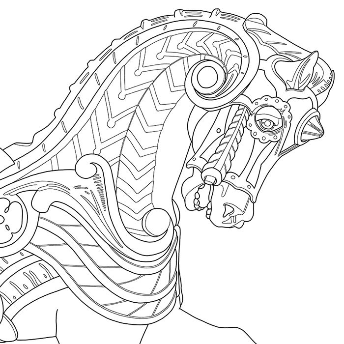 CAROUSEL: a Coloring Jones coloring book for adults