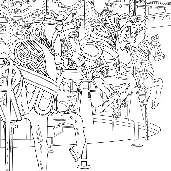 CAROUSEL: a Coloring Jones coloring book for adults