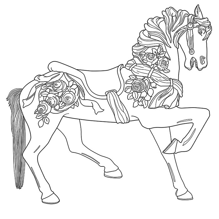 CAROUSEL: a Coloring Jones coloring book for adults
