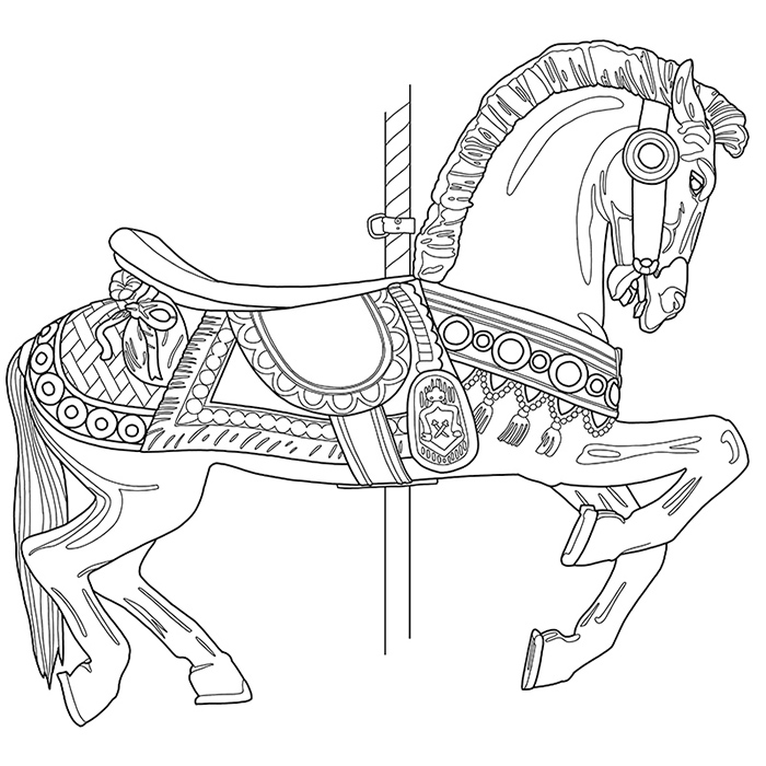 CAROUSEL: a Coloring Jones coloring book for adults