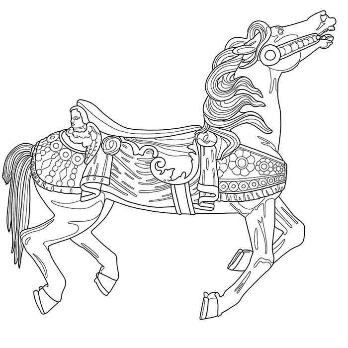CAROUSEL: a Coloring Jones coloring book for adults