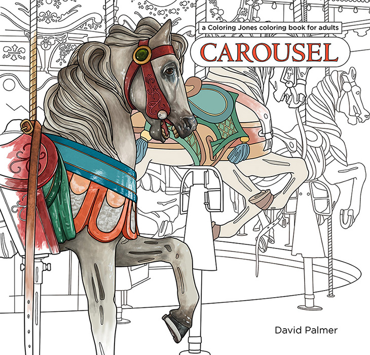 CAROUSEL: a Coloring Jones coloring book for adults